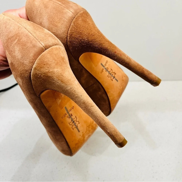 DV Dolce Vita Rosetta Pump Heels Shoes Taupe Tan Genuine Leather Suede Sz 8.5 - Picture 13 of 16
